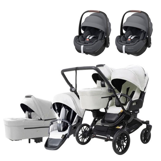 Emmaljunga Double Sento tvillingvagn 2026 + Maxi-Cosi Pebble 360 Pro 2 babyskydd