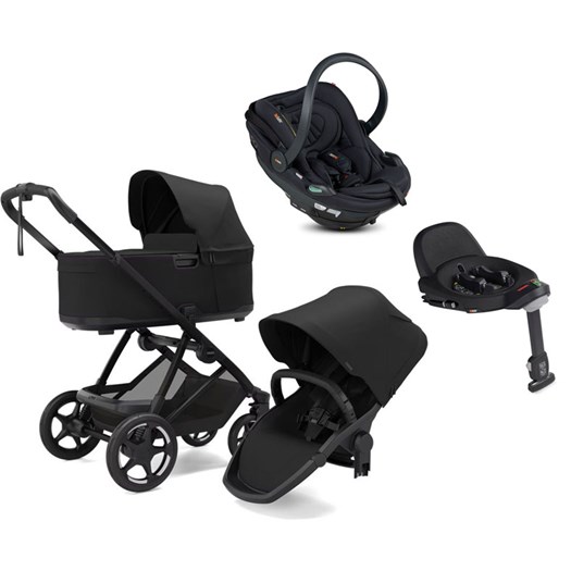Thule Charm 2-in-1 duovagn + BeSafe Go Beyond 2 babyskydd + isofixbas