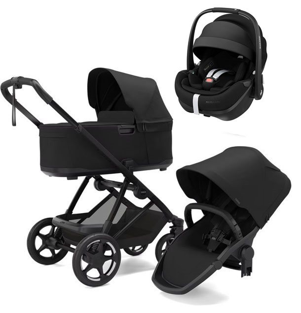 Thule Charm 2-in-1 duovagn + Maxi-Cosi Pebble 360 Pro 2 babyskydd