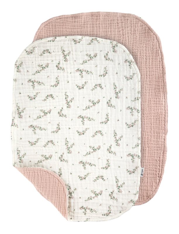 Sebra sköthandduk muslin 2-pack, powder blossom rose