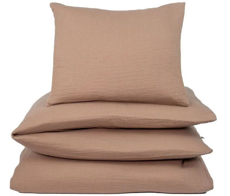 NG Baby påslakanset muslin brown, vagn/vagga