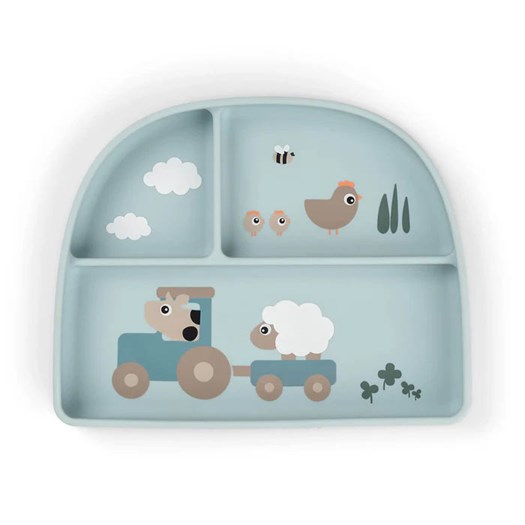 Done by Deer stick&stay indelad tallrik Tiny farm, blue