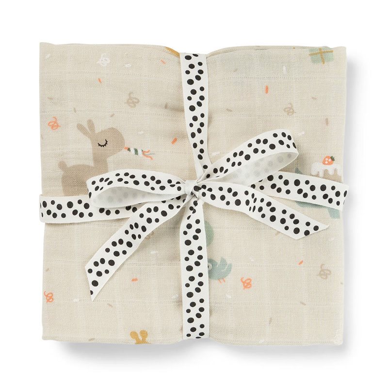 Done by Deer burp cloth 2-pack, celebration sand