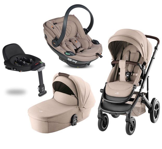 Britax Smile 5Z duovagn + BeSafe Go Beyond 2 babyskydd + isofixbas
