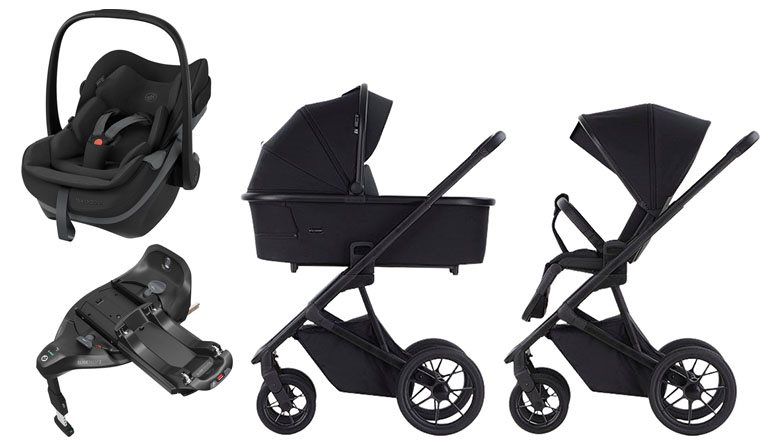 Crescent Prestige 2 Classic duovagn + Maxi-Cosi Pebble Slide Pro babyskydd + isofixbas