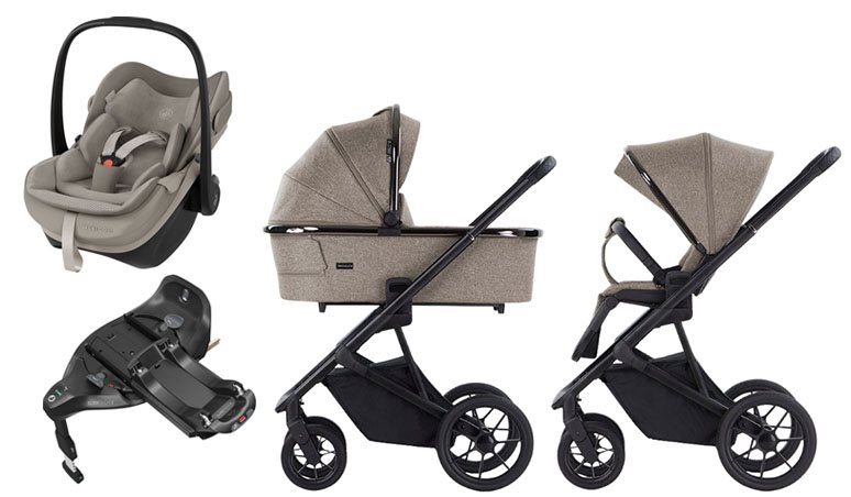 Crescent Prestige 2 Exclusive duovagn + Maxi-Cosi Pebble Slide Pro babyskydd + isofixbas