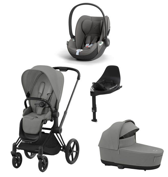 Cybex Priam duovagn med Cloud T babyskydd & bas