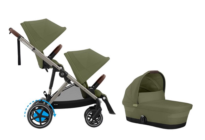 Cybex e-Gazelle S syskonvagn, Moss Green