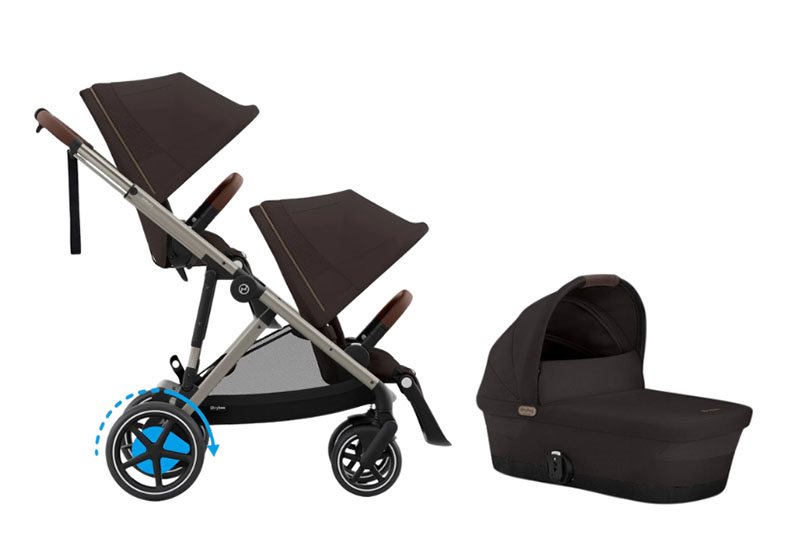 Cybex e-Gazelle S syskonvagn, Chocolate Brown