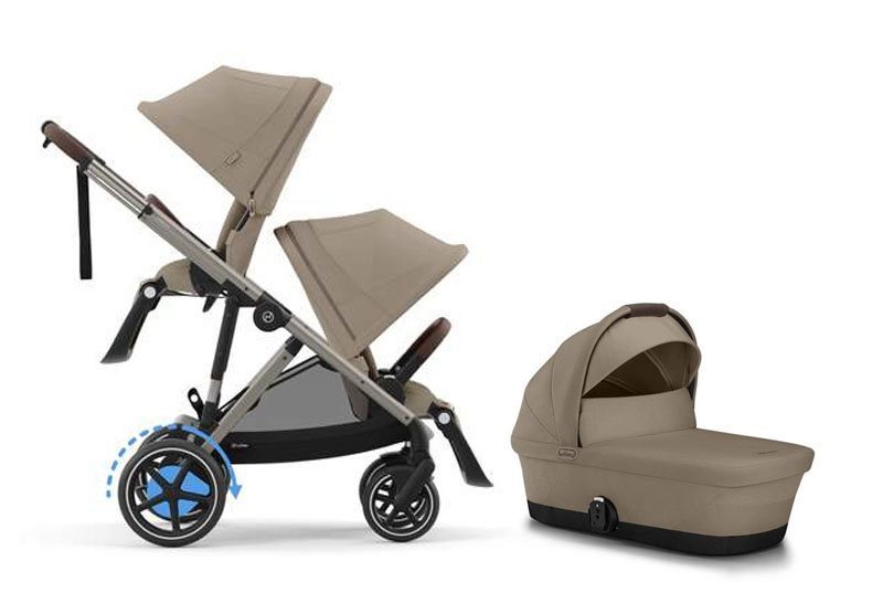 Cybex e-Gazelle S syskonvagn, Almond Beige
