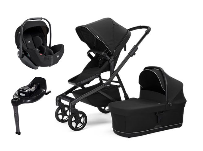 Thule Sleek 2 duovagn + Joie i-Level Pro babyskydd + Joie i-Base Encore isofixbas