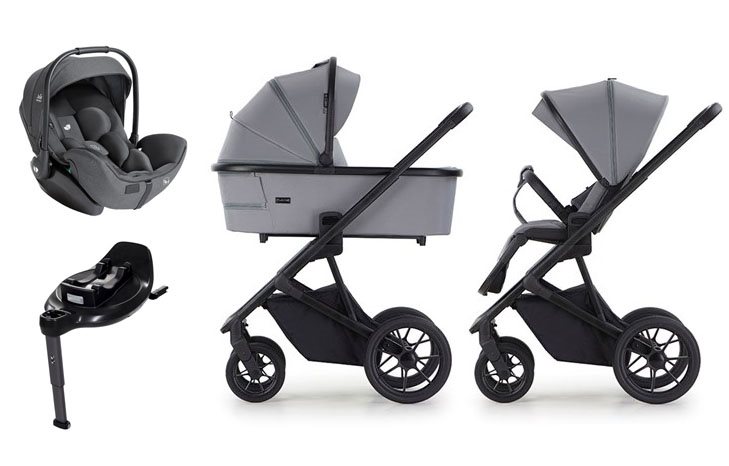 Crescent Prestige 2 Classic duovagn + Joie i-Level Pro babyskydd + Joie i-Base Encore isofixbas