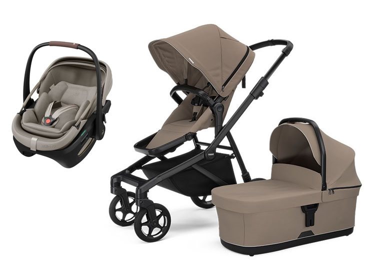 Thule Sleek 2 duovagn + Maxi-Cosi Coral Slide Pro babyskydd
