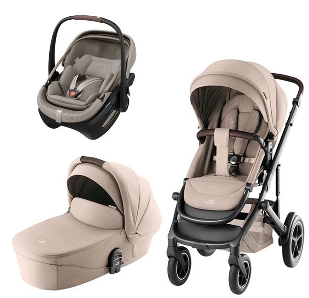 Britax Smile 5Z duovagn + Maxi-Cosi Coral Slide Pro babyskydd