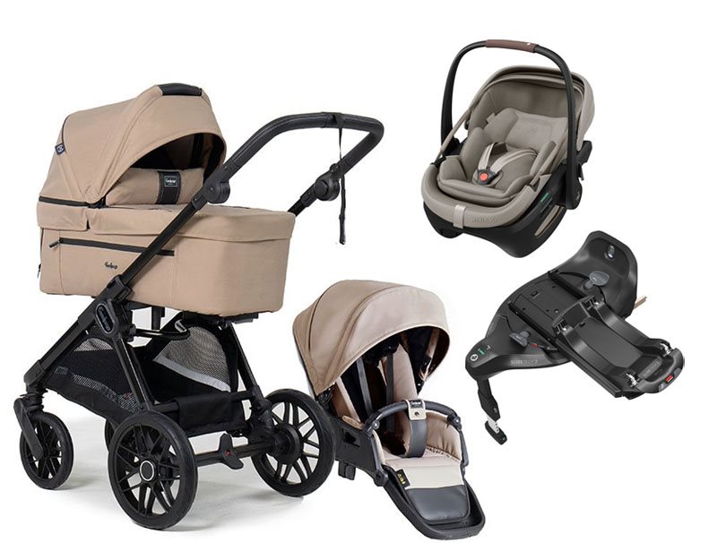 Emmaljunga Sento Pro duovagn Flat+ 2026 + Maxi-Cosi Coral Slide Pro babyskydd + isofixbas