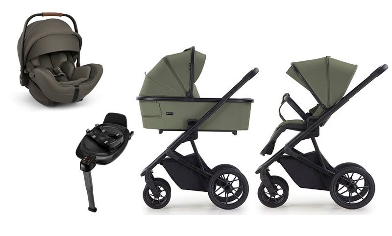 Crescent Prestige 2 Classic duovagn + Nuna Arra Flex babyskydd + isofixbas