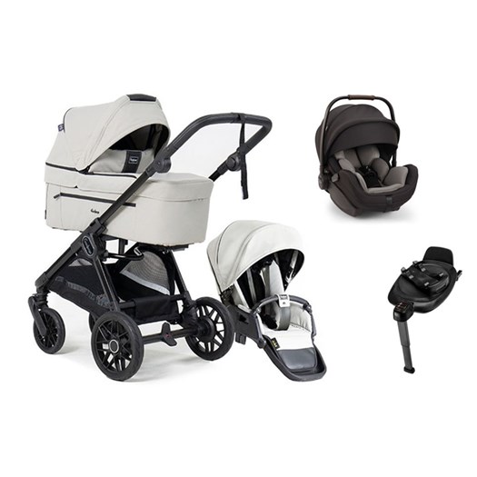 Emmaljunga Sento duovagn Flat+ 2026 + Nuna Arra Flex babyskydd + isofixbas