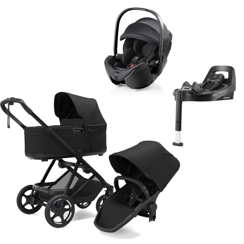 Thule Charm 2-in-1 duovagn + Britax Baby-Safe Pro babyskydd + isofixbas