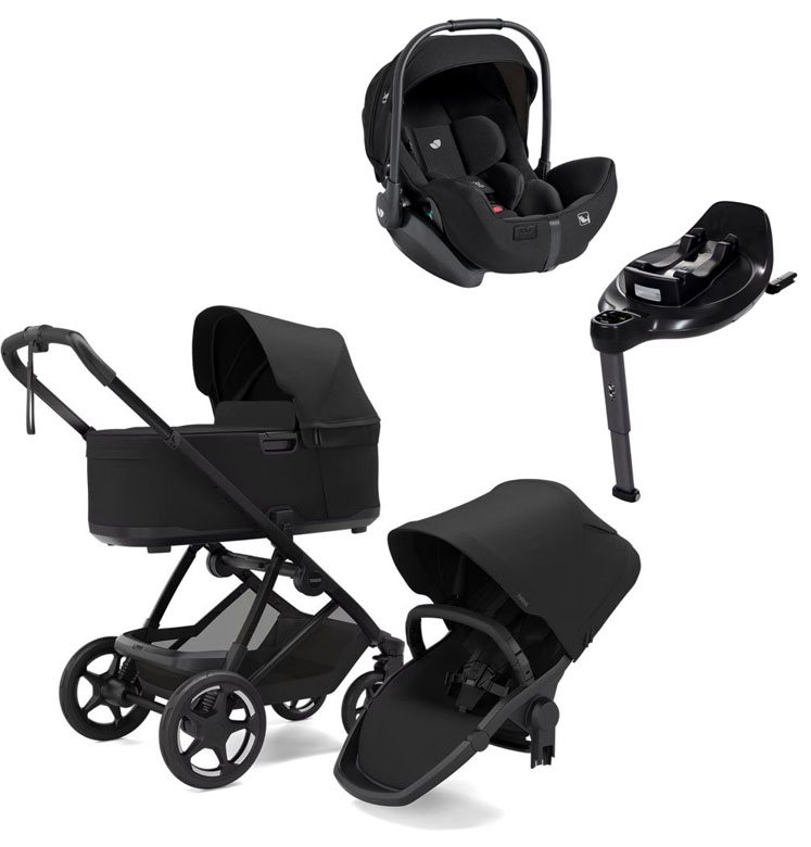 Thule Charm 2-in-1 duovagn + Joie i-Level Pro babyskydd + isofixbas