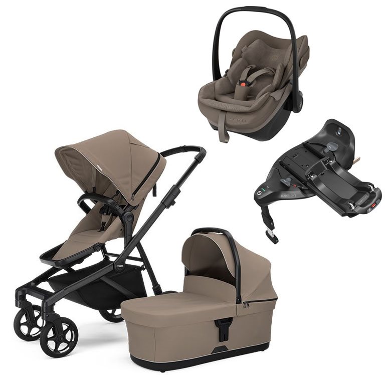 Thule Sleek 2 duovagn + Maxi-Cosi Pebble Slide Pro babyskydd + isofixbas