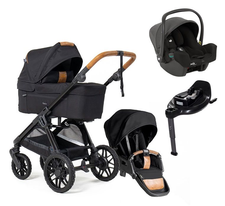 Emmaljunga Sento Pro duovagn Flat+ 2026 + Joie i-Snug 2 babyskydd + isofixbas