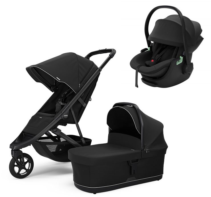 Thule Spring 2 duovagn + Thule Maple babyskydd