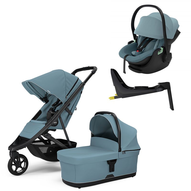 Thule Spring 2 duovagn + Thule Maple babyskydd + bas
