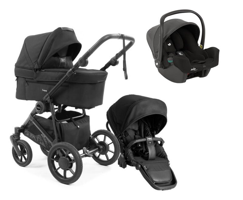 Emmaljunga Super Sonic duovagn + Joie i-Snug 2 babyskydd