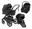 Emmaljunga Super Sonic duovagn + Maxi-Cosi Coral Slide Pro babyskydd