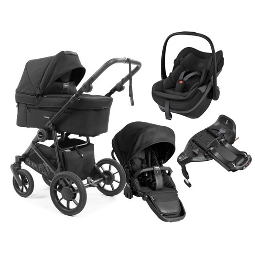 Emmaljunga Super Sonic duovagn + Maxi-Cosi Pebble Slide Pro babyskydd + isofixbas