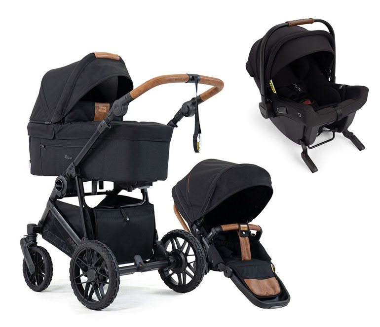 Emmaljunga Super Sonic duovagn + Nuna Pipa Urbn babyskydd med isofix