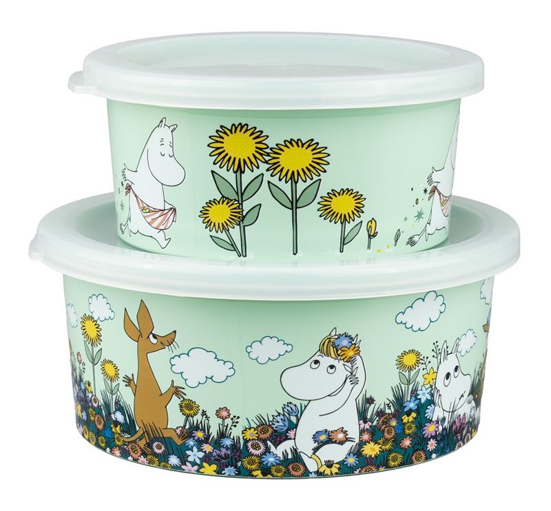 Rätt Start snackbox 2-pack, Mumin Äng grön