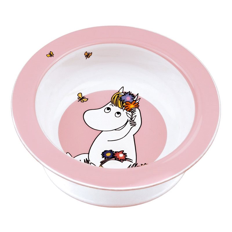 Rätt Start skål med sugkopp, Mumin Äng rosa