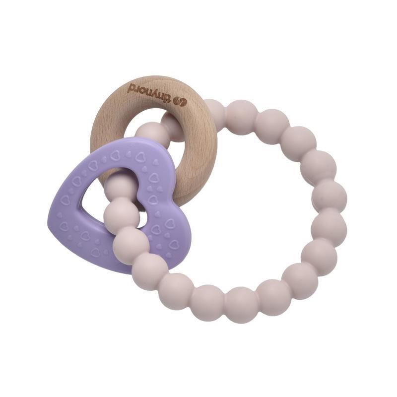 Tinynord bitring silikon med träring, lavendel/rosa