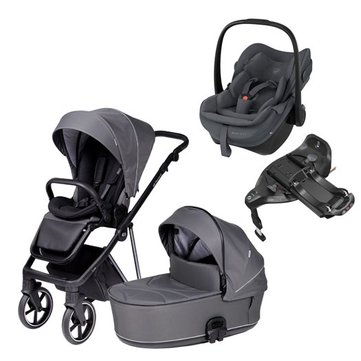Tinynord Lux duovagn + Maxi-Cosi Pebble Slide Pro babyskydd + isofixbas