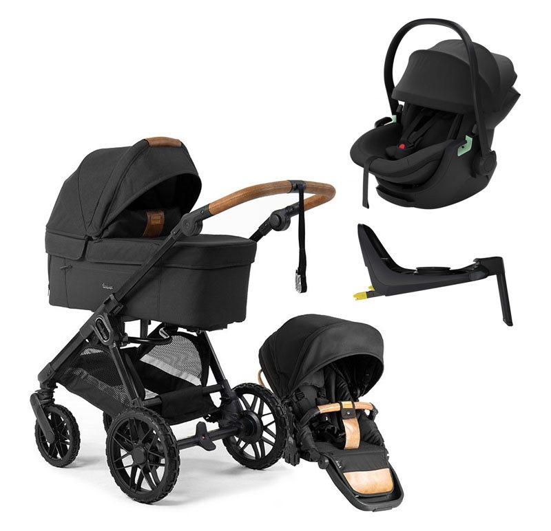 Emmaljunga Sento Pro duovagn Ergo+ 2027 + Thule Maple babyskydd + Bas