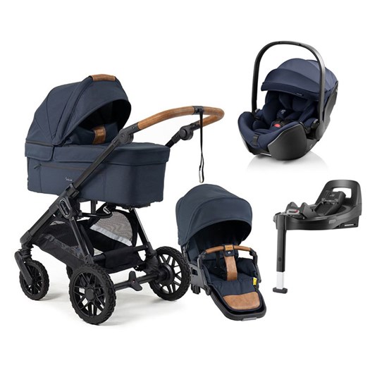 Emmaljunga Sento duovagn Flat+ 2027 + Britax Römer Baby-Safe Pro babyskydd + bas