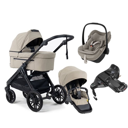 Emmaljunga Sento Max duovagn Flat+ 2027 + Maxi-Cosi Pebble Slide Pro babyskydd + isofixbas