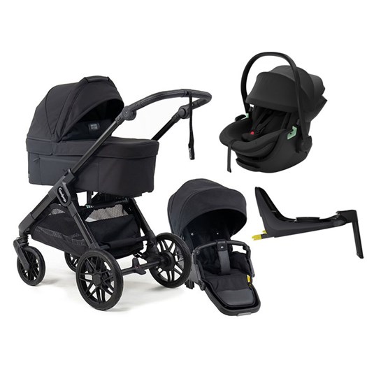 Emmaljunga Sento Max duovagn Flat+ 2027 + Thule Maple babyskydd + isofixbas