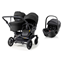 Emmaljunga Double Sento syskonvagn 2027 + Britax Römer Baby-Safe Pro babyskydd