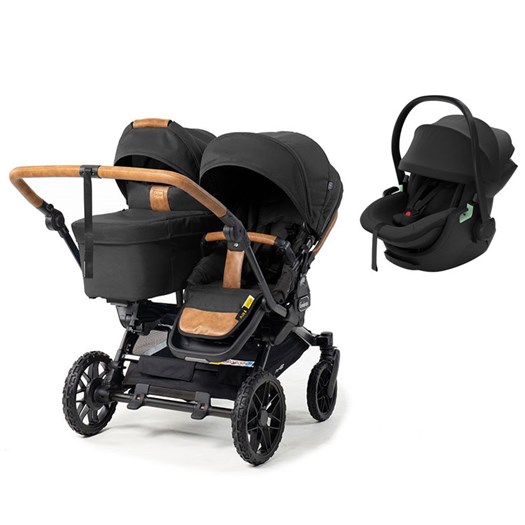 Emmaljunga Double Sento syskonvagn 2027 + Thule Maple babyskydd