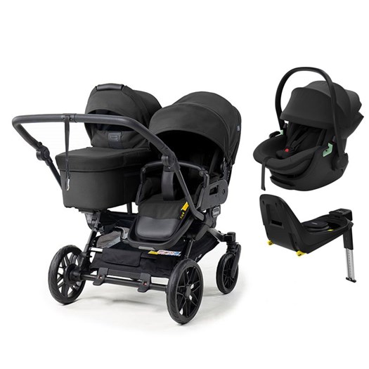 Emmaljunga Double Sento syskonvagn 2027 + Thule Maple babyskydd + bas