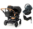 Emmaljunga Double Sento syskonvagn 2027 + Thule Maple babyskydd + bas