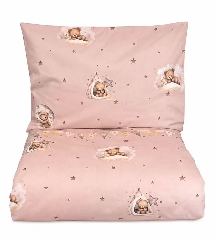 Mini Dreams påslakanset vagn/vagga, cute bears rosa