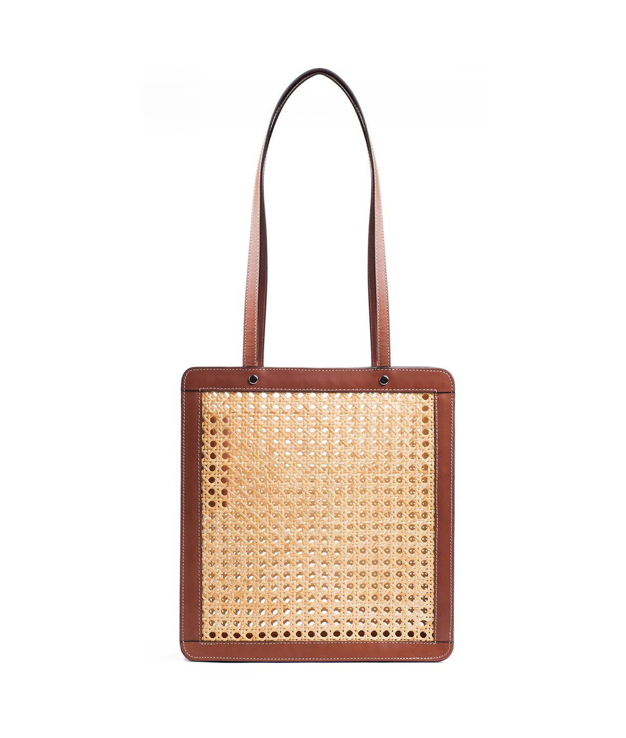 Palmgrens - Tall Rattan Bag - Leather since 1896
