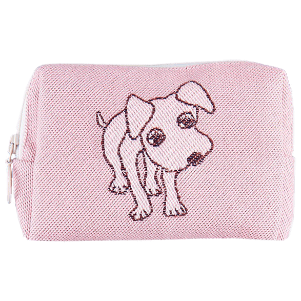 Kulturbeutel 12cm Hund Rosa