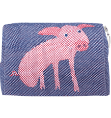 Pouch 12cm Pig Blue