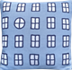 Kissenbezug 45x45 Fenster Blau