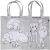 Tote S Hund Beige grå