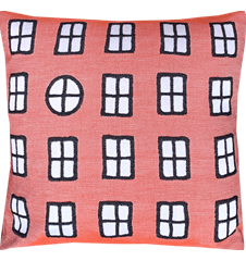Kuddfodral 45x45cm Fönster Roströd